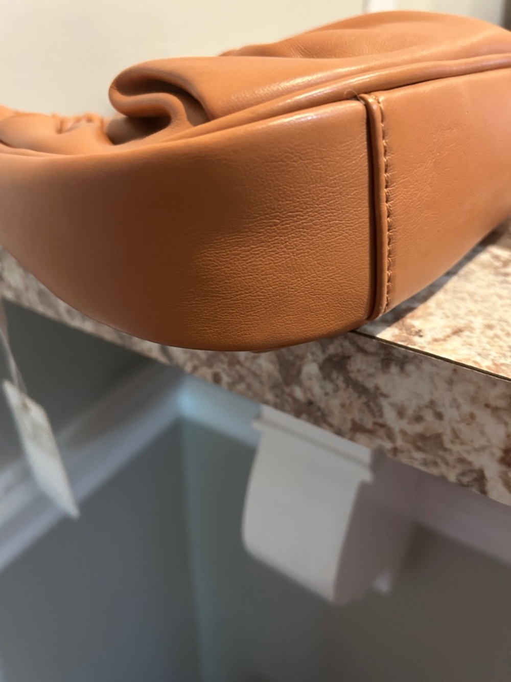 Urban Expressions Cognac Ruched Shoulder Bag - Picture 6 of 9